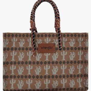 NWT with dust bag wrangler brown patterned vintage style tote